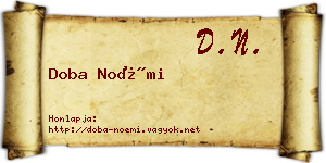Doba Noémi névjegykártya